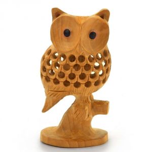 Buy Vivan Creation Good Luck Sign Wooden Owl Sitting Tree Branch -180 online