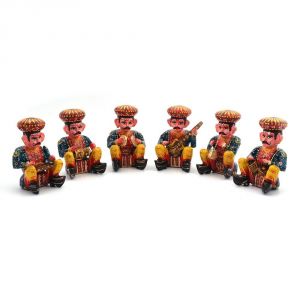 Buy Vivan Creation Rajasthani 6 Piece Musician Bawla Set In Wood -206 online