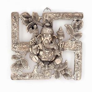 Buy Vivan Creation Antique White Metal Swastik Ganesha Hanging online