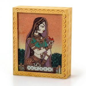 Buy Vivan Creation Ethnic Gemstone Painted Wooden Hot Jewelry Box online