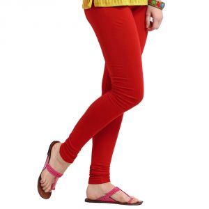 Buy Vivan Creation Women Pretty Stylish Red Color Comfortable Cotton Churidaar Leggings online