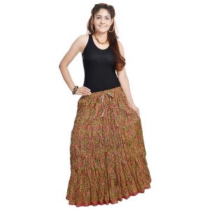 Buy Vivan Creation Shree Mangalam Mart Ethnic Multi Floral Pure Cotton Skirt Free Size online
