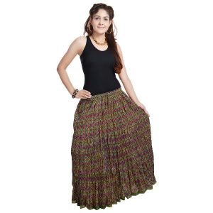 Buy Vivan Creation Multicolor Designer Girls Cotton Full Skirt  Free Size online