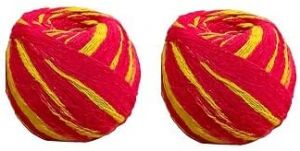 Buy Kuhu Creations Vedroopam Sacred Kalawa Mauli Thread Puja Dhaga, Sankalp Sutra. (red Yellow Cotton Ball, 2 Units) online