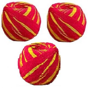Buy Kuhu Creations Vedroopam Sacred Kalawa Mauli Thread Puja Dhaga, Sankalp Sutra. (red Yellow Cotton Ball, 3 Units) online