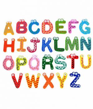 Buy Fridge Magnet 26 PCs Wooden Stickers In Vivid Shapes Cute And Beautiful online