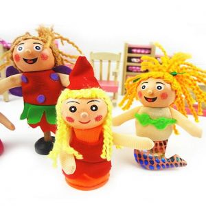 Buy Kuhu Creations Wooden Finger Puppets - Set Of 4 online