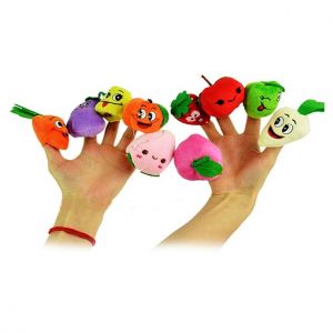 Buy Kuhu Creations Velvet Cotton Finger Puppet Fruits & Vegetable - Set 10 PCs online