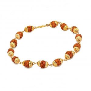 Buy Rudraksha Bracelet With Gold Cap online