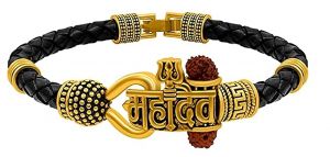 Buy Rudraksha Gold Plated Chain Bracelet For Men online