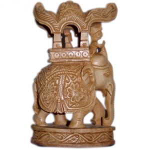 Buy Omlite Wooden Ambawati Elephant Statue - ( Code - 56 ) online