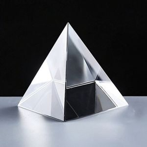 Buy Crystal Glass Pyramid With Golden Metal Base Healing Crystal Feng Shui Pyramid online