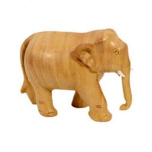 Buy Omlite Exclusive Wooden Elephant Statue - ( Code - 57 ) online
