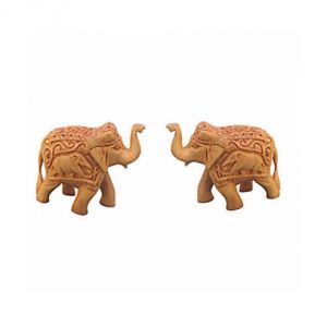 Buy Omlite Rose Wooden Elephant Statue - ( Code - 54 ) online