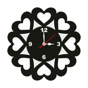 Buy Enamel Wall Clock Eightheart Mdf Wooden Size 9 Inch online