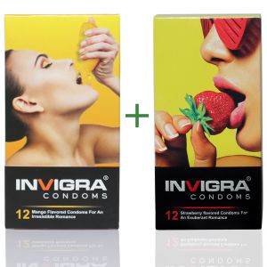 Buy Invigra Condom Combo of Alphonso and Strawberry online