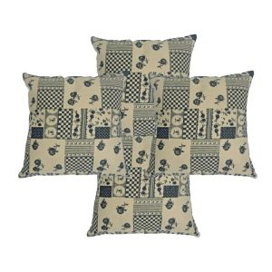 Buy Blueberry Home Cotton fabric Blue color cushion covers set of 4 online