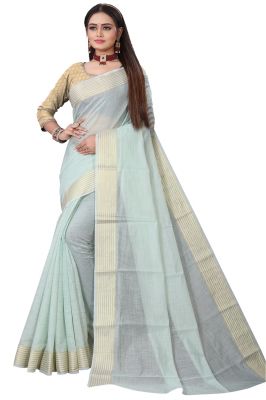 Buy Mahadev Enterprise Trendy Linen Cotton Saree With Jacquard Blouse Piece(dc247d) online