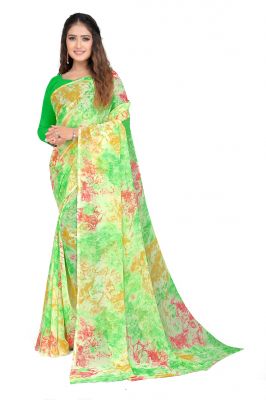 Buy Mahadev Enterprise Georgette Saree With Separate Blouse Piece (dc277bb) online