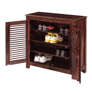 Buy Inhouz Sheesham Wood Maccy Shoe Rack Mahogany Finish Online Best Prices In India Rediff Shopping