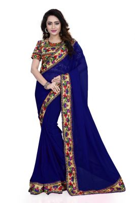 Buy Creative Fashion Ayesha Takia Bollywood Replica Blue Checks Printed Saree (product Code - A3_blue-checks) online