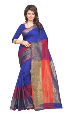 Buy Blue Poly Cotton Party Wear Saree Eh_502 online