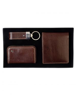 Buy Jl Collections Brown Men's Leather Gift Sets (pack Of 3) online