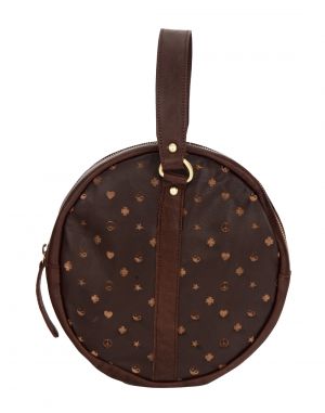 Buy JL Collections Leather Round Shape Zipper Closure Multi Utility Pouch online