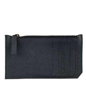 Buy Jl Collections 5 Card Slots Blue Unisex Leather Credit Card Holder online