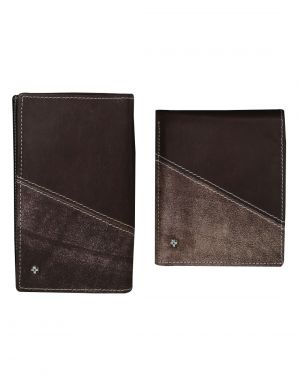 Buy Jl Collections 8 Card Slots Brown Men's & Women's Leather Wallet (pack Of 2) online