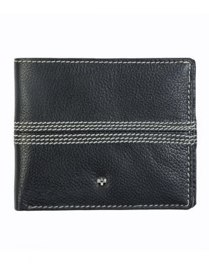 Buy Jl Collections 6 Card Slots Men's Black And Brown Leather Wallet online