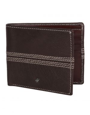 Buy Jl Collections 6 Card Slots Men's Brown Leather Wallet online