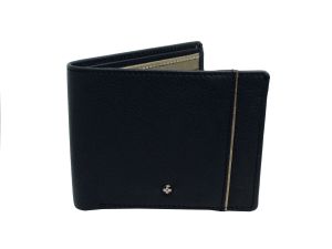 Buy Jl Collections Mens Black And Copper Genuine Leather Wallet (8 Card Slots) online
