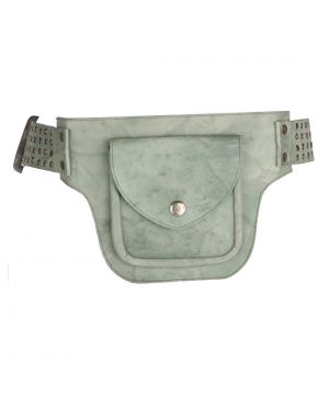Buy Jl Collections Men's Green Leather Belt Pouch online