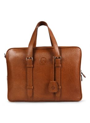 Buy Jl Collections Brown Leather Laptop Executive Messenger Bag For Unisex online