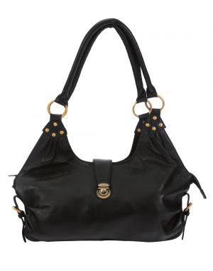 Buy Jl Collections Women's Leather Black Hobo Bag online