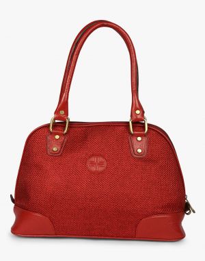 Buy JL Collections Women's Leather & Jute Red Shoulder Bag Red online