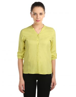 Buy Opus Roll-up Sleeve Modal Casual Yellow Women's Top (code - Tp_020_yl) online