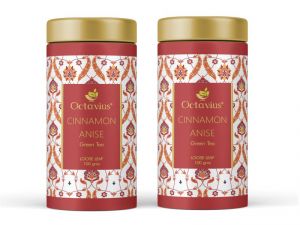 Buy Octavius Cinnamon Anise Whole Leaf Green Tea In Tin Can-100 Gms(pack Of 2) online