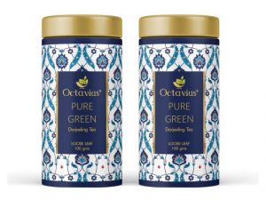 Buy Octavius Darjeeling Loose Leaf Pure Green Tea Tin Can -100 Gms(pack Of 2) online