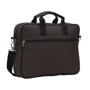 Buy Aquador Laptop Cum Messenger Bag With Brown Faux Vegan Leather - ( Code -ab-s-1463-brown ) online