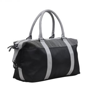 Buy Aquador Duffle Bag With Black And Grey Pu Leather (code - Ab-s-1477blackgray) online