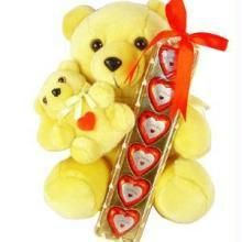 cute teddy bear with chocolate