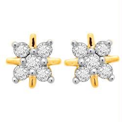 Buy Avsar Real Gold and Diamond Fashion Earring online