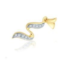 Buy Avsar Real Gold and Diamond Swirl Pendant. online