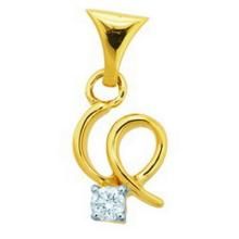 Buy Avsar Real gold and Diamond Curve Pendant online