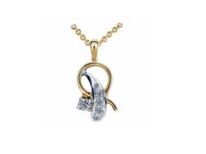 Buy Avsar Real Gold Diamond Traditional Shape Pendant online