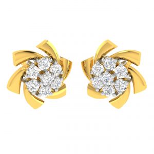 Buy Avsar Real Gold And Diamond Seema Earring (code - Ave312yb) online