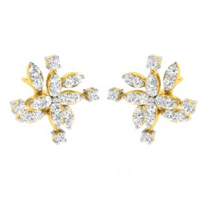 Buy Avsar Real Gold And Diamond Seema Earring (code - Ave332yb) online
