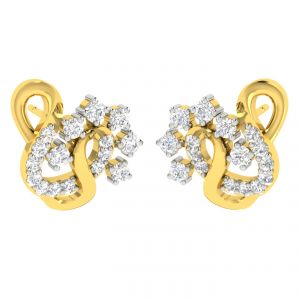 Buy Avsar Real Gold And Diamond Sachi Earring (code - Ave342yb) online